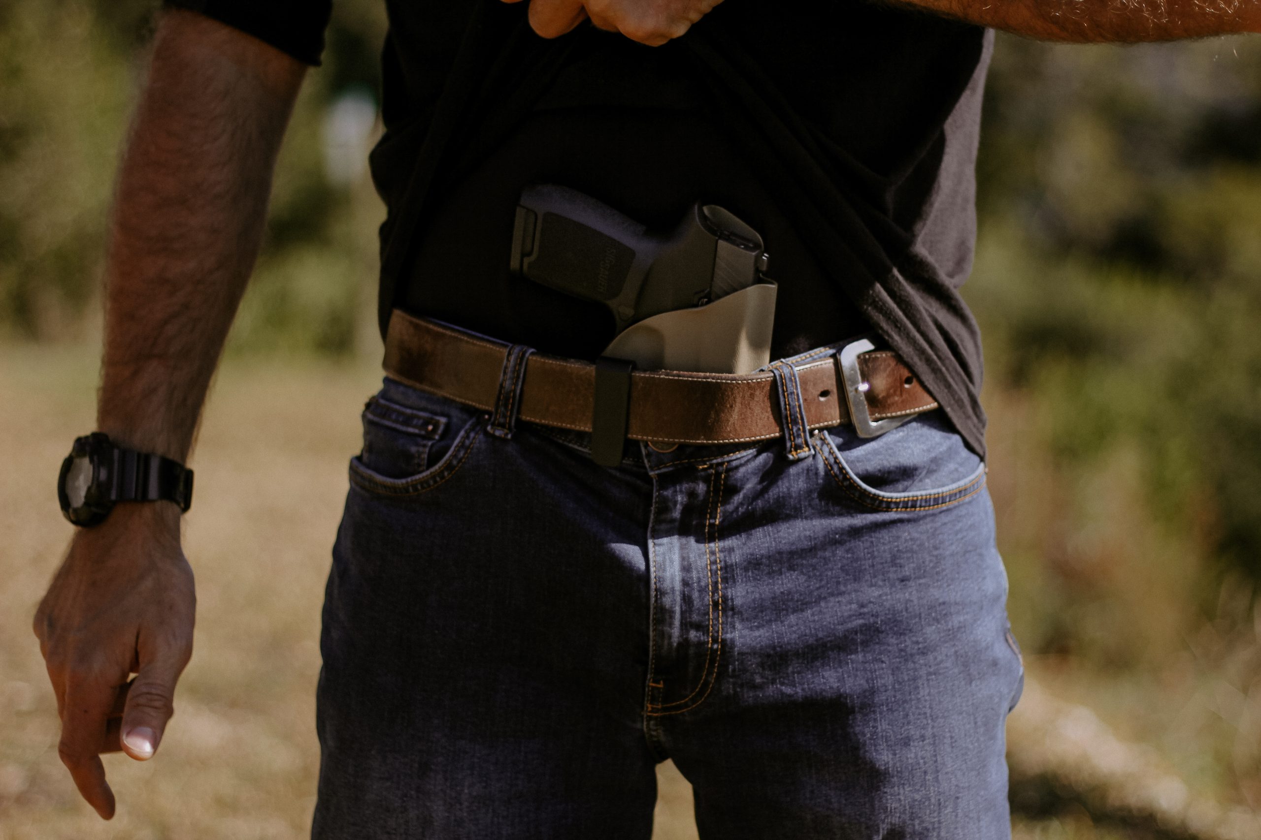 Inside the waistband