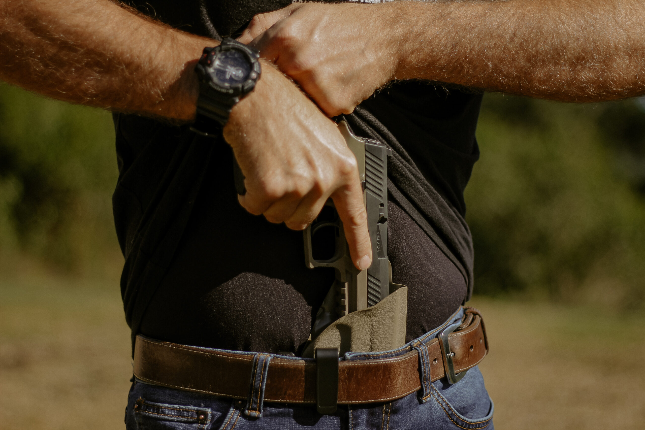 Inside the waistband