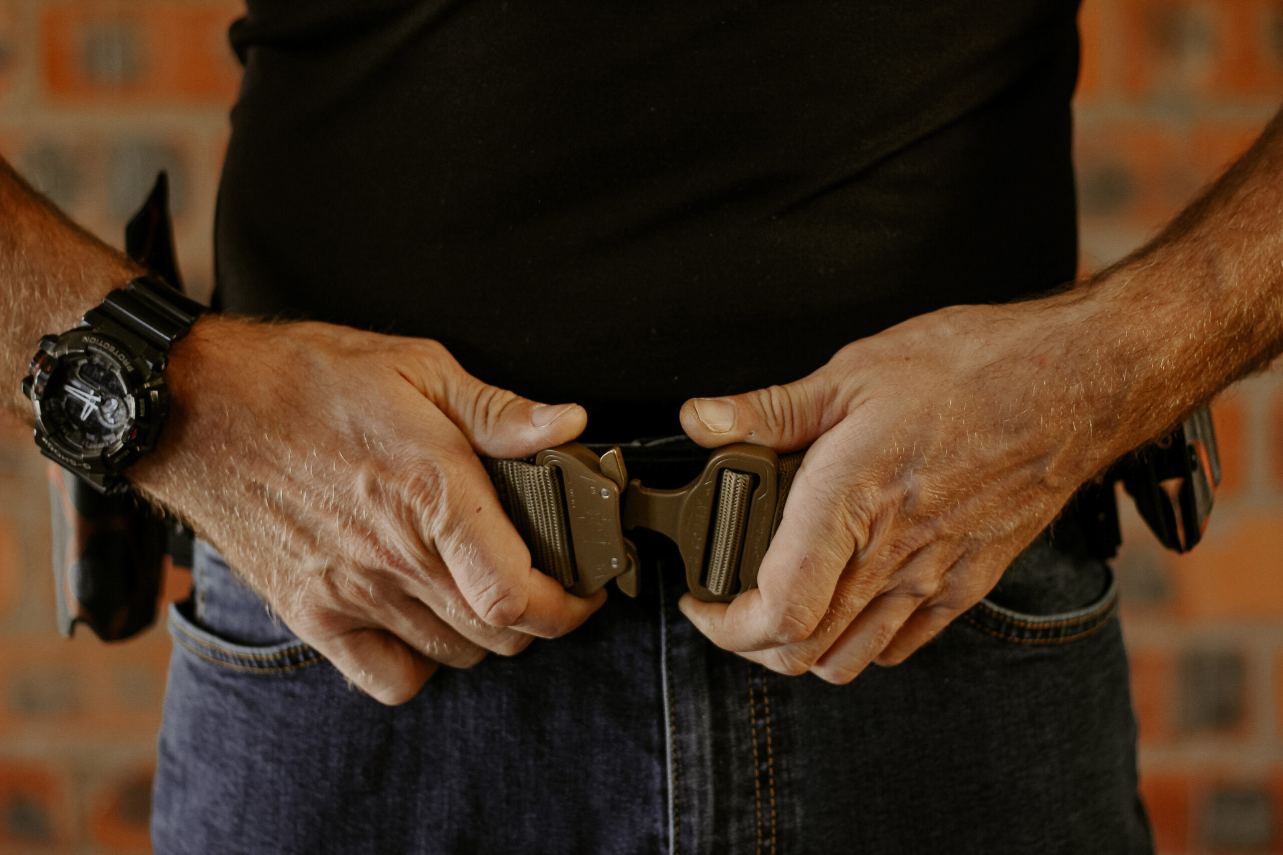 Inside the waistband