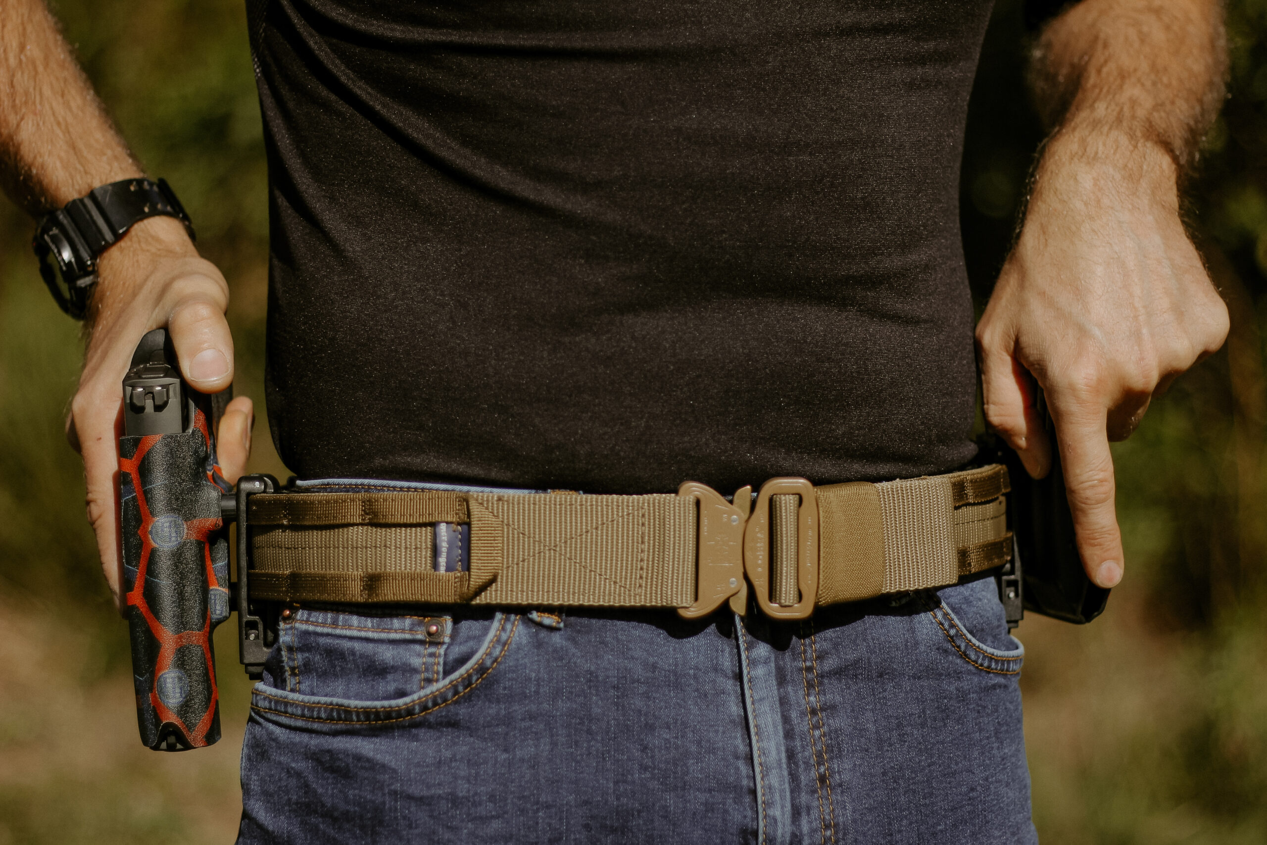 Inside the waistband