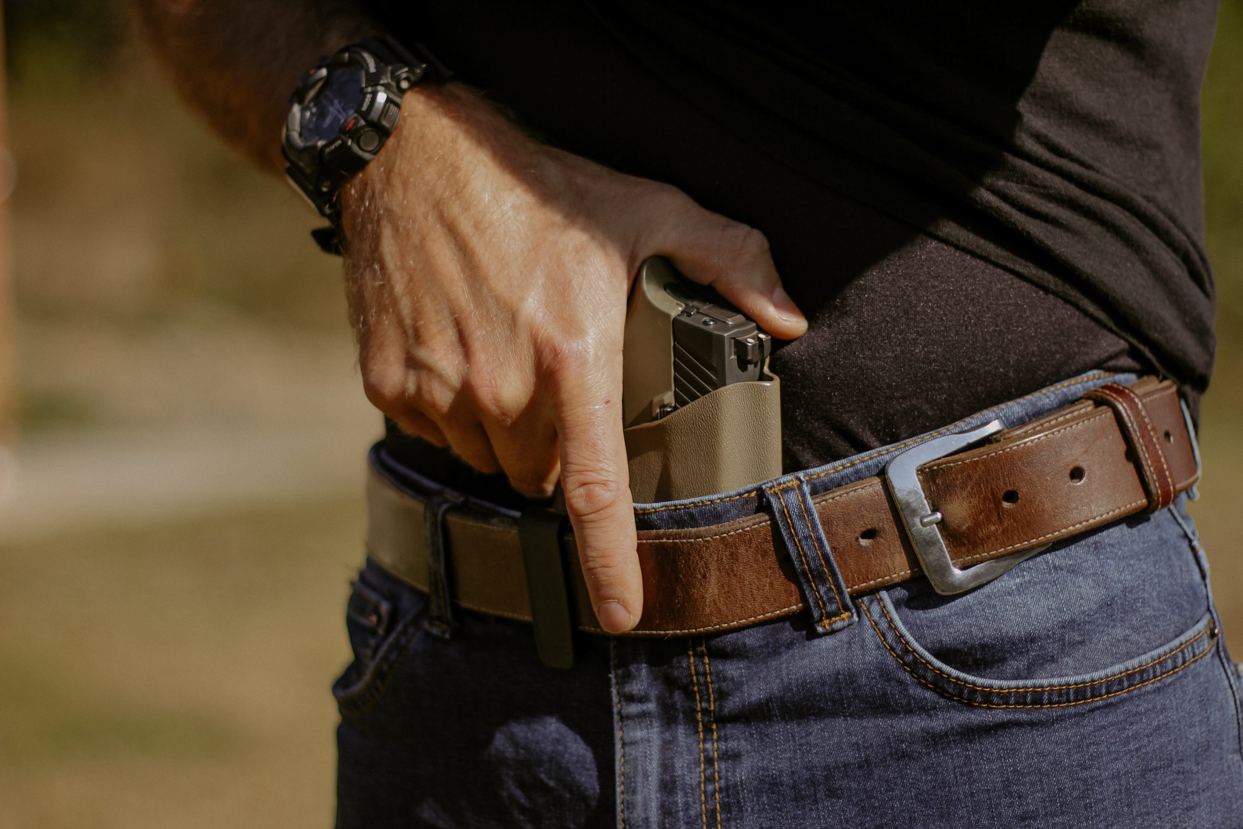 Inside the waistband